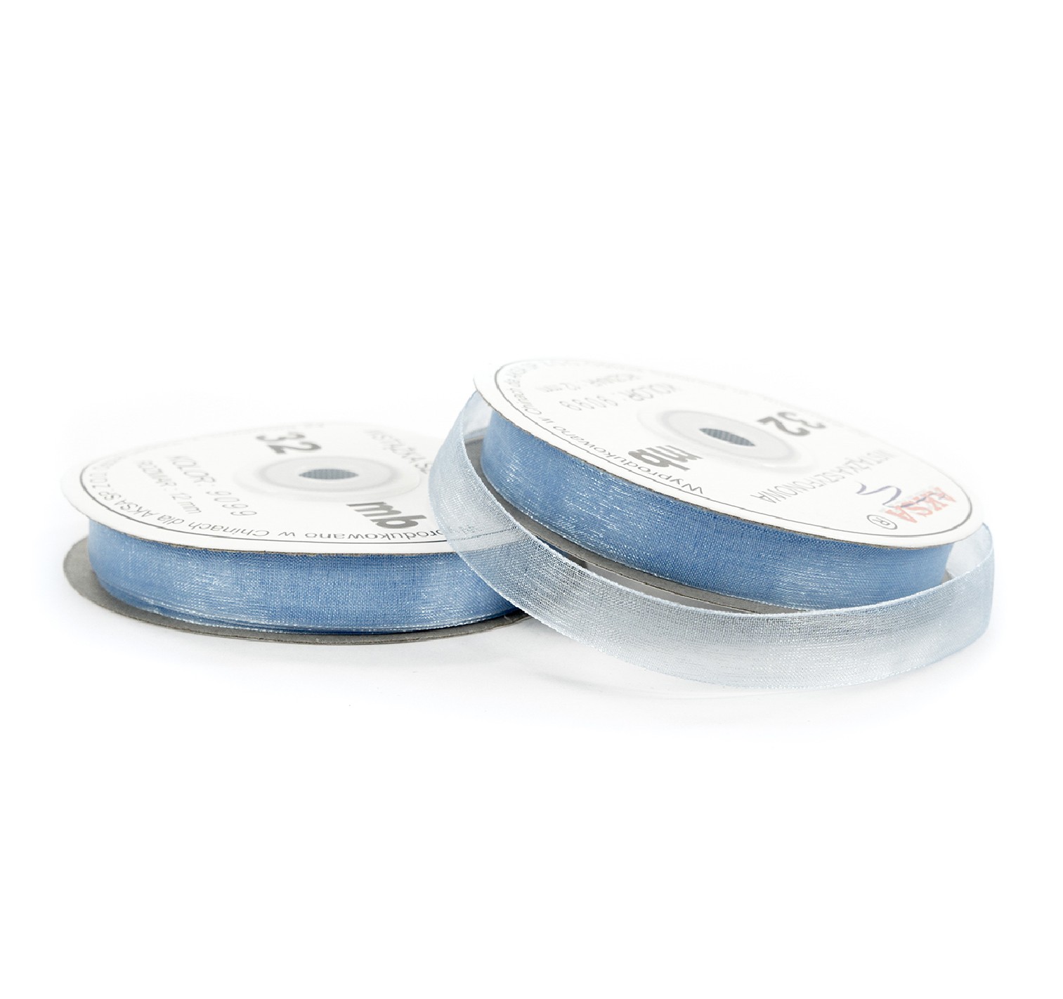 Nastro chiffon azzurro pallido (12mm) 32m Nastro chiffon azzurro pallido (12mm) 32m