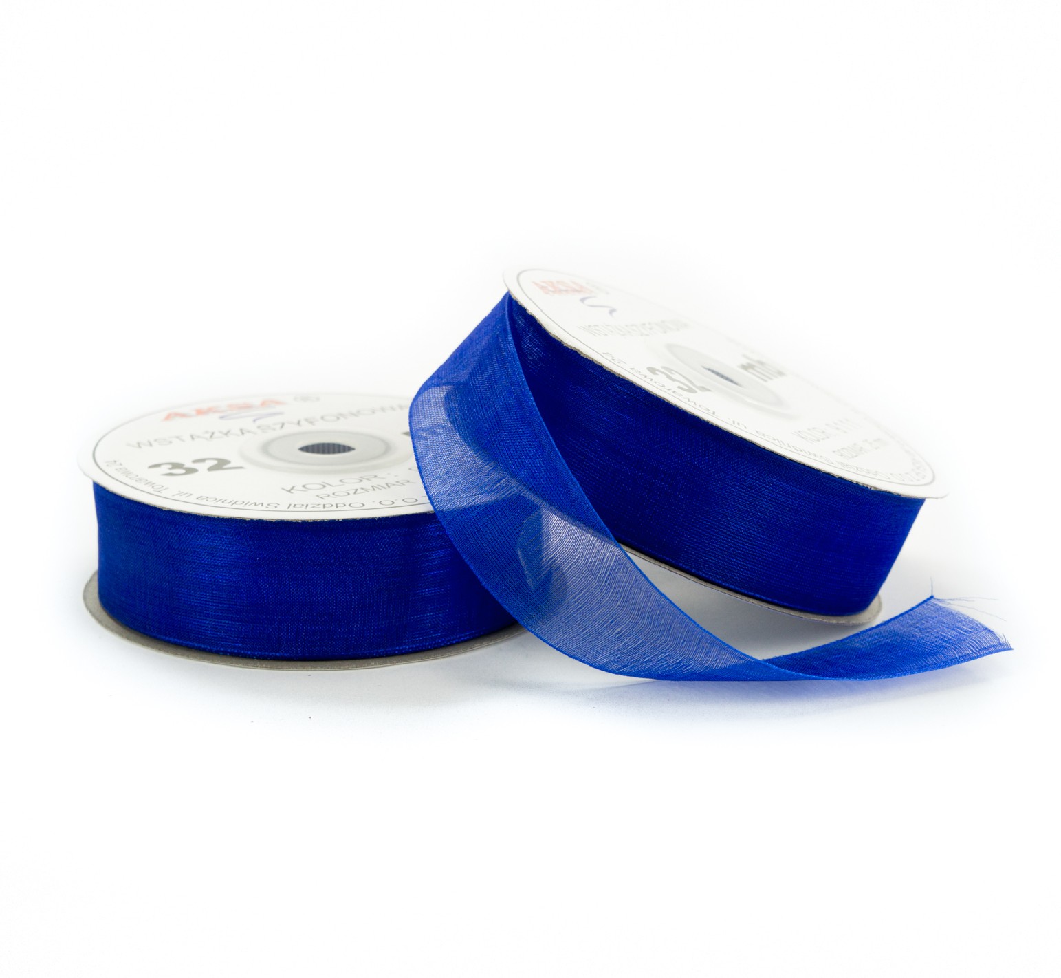 Nastro chiffon azzurro scuro (25mm) 32m Nastro chiffon azzurro scuro (25mm) 32m