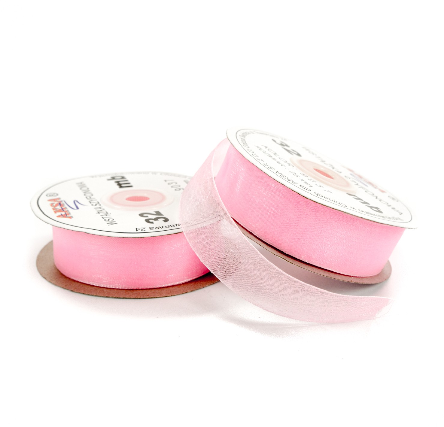 Nastro chiffon rosa chiaro (25mm) 32m Nastro chiffon rosa chiaro (25mm) 32m