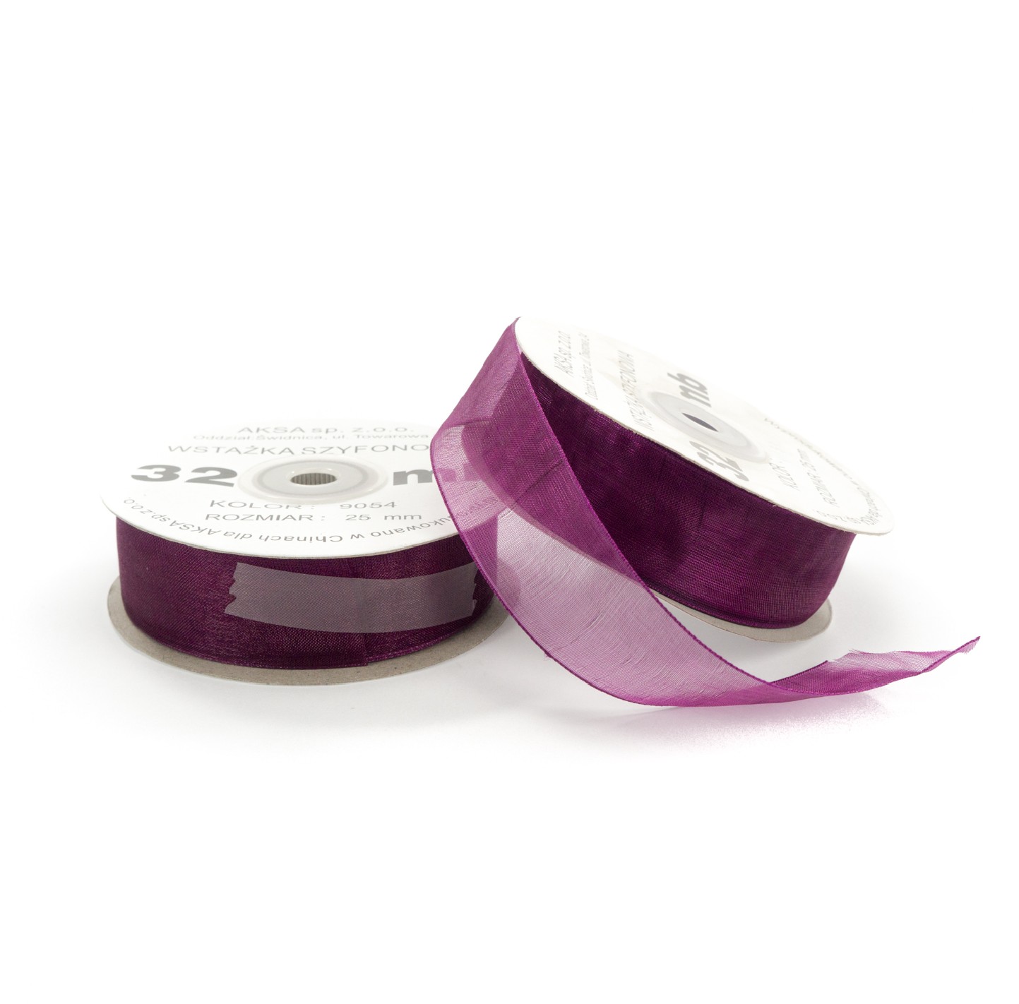 Nastro chiffon prugna (25mm) 32m Nastro chiffon prugna (25mm) 32m