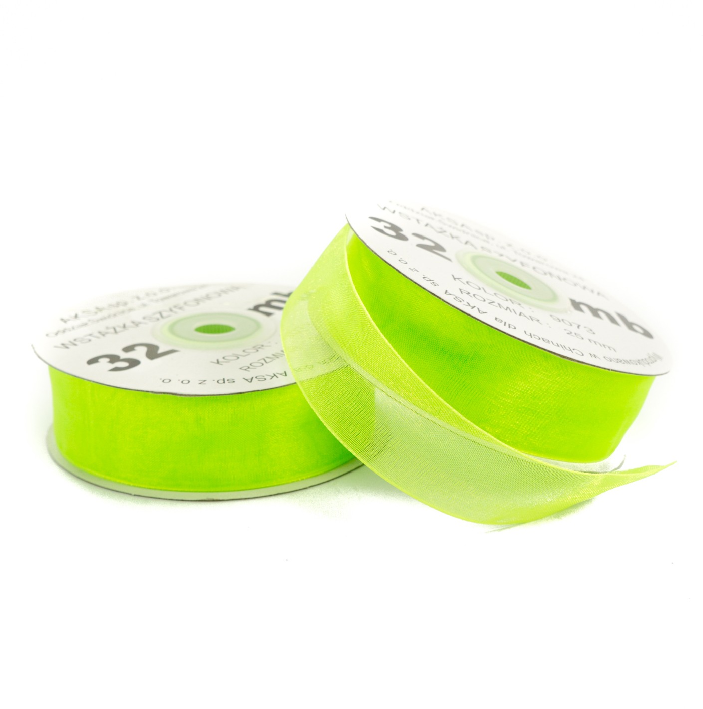 Nastro chiffon verde chiaro (25mm) 32m Nastro chiffon verde chiaro (25mm) 32m