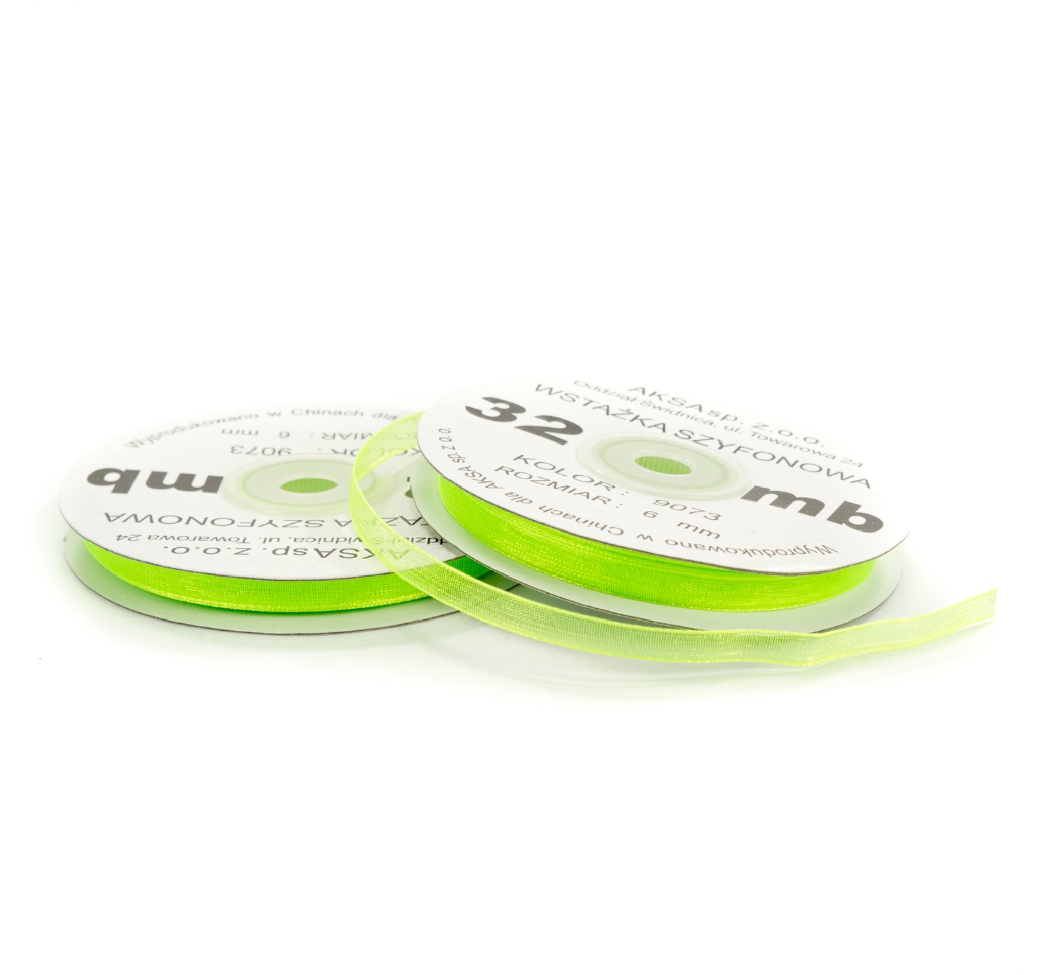 Nastro chiffon verde chiaro (6mm) 32m Nastro chiffon verde chiaro (6mm) 32m