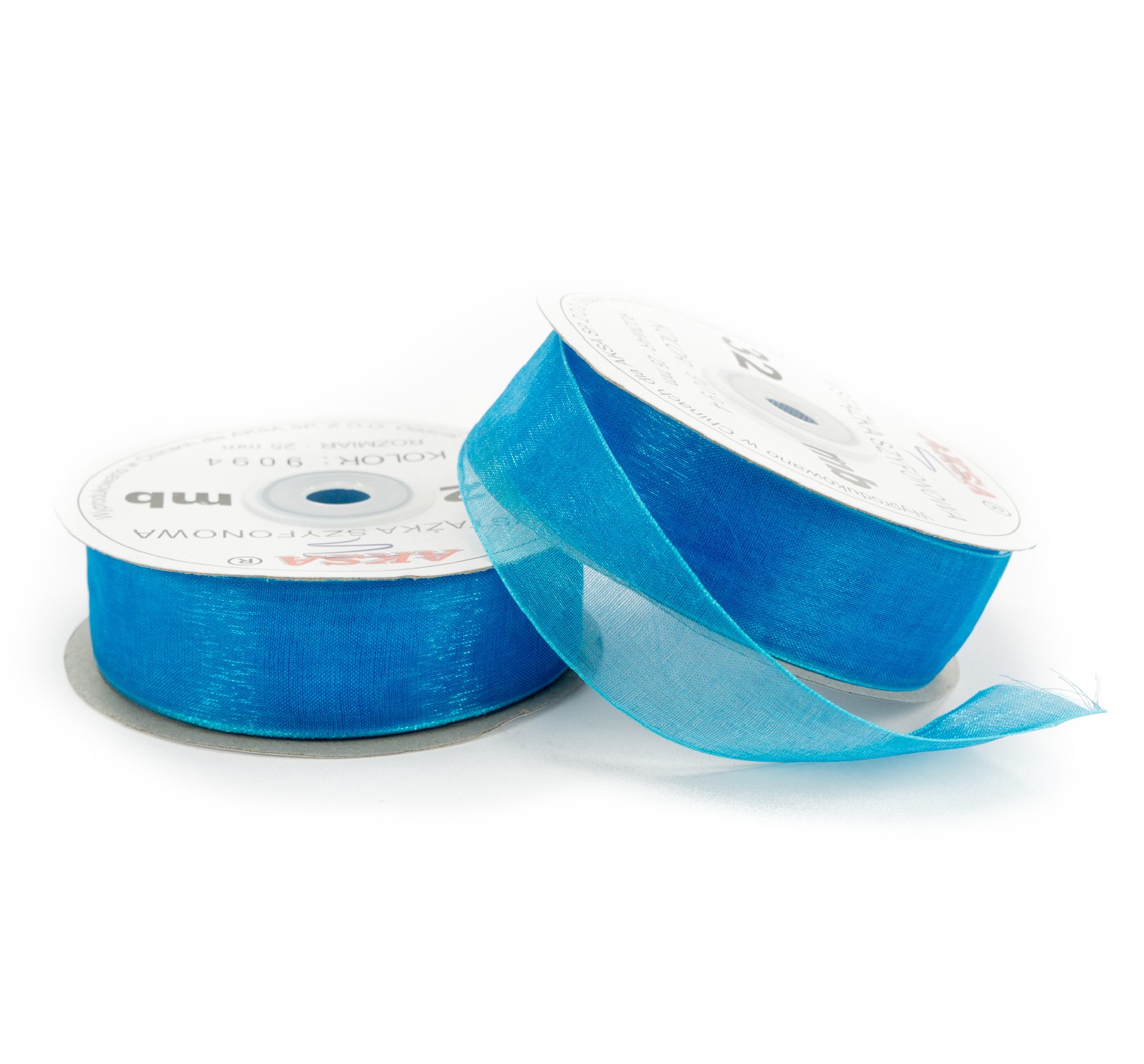 Nastro chiffon turchese (25mm) 32m Nastro chiffon turchese (25mm) 32m