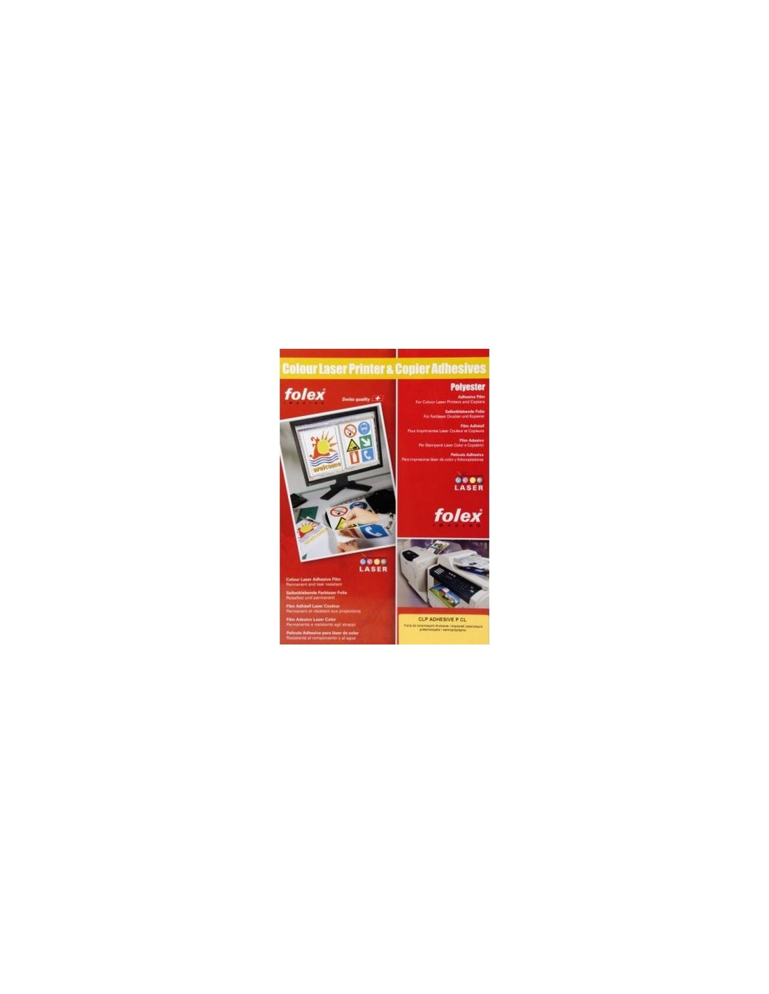 FOLEX ADHESIVE P-CL Folia samoprzylepna przezroczysta do kolorowych drukarek laserowych pak. 10A3