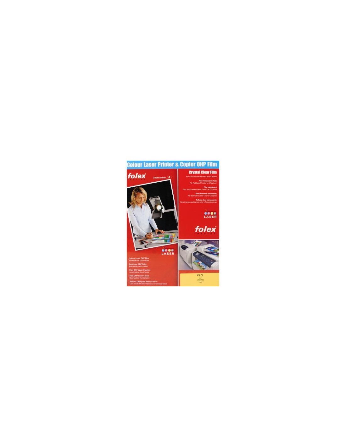 FOLEX BG-72 Folia przezroczysta do kolorowych drukarek laserowych pak. 50A3 FOLEX BG-72 Folia przezroczysta do kolorowych drukarek laserowych pak. 50A3