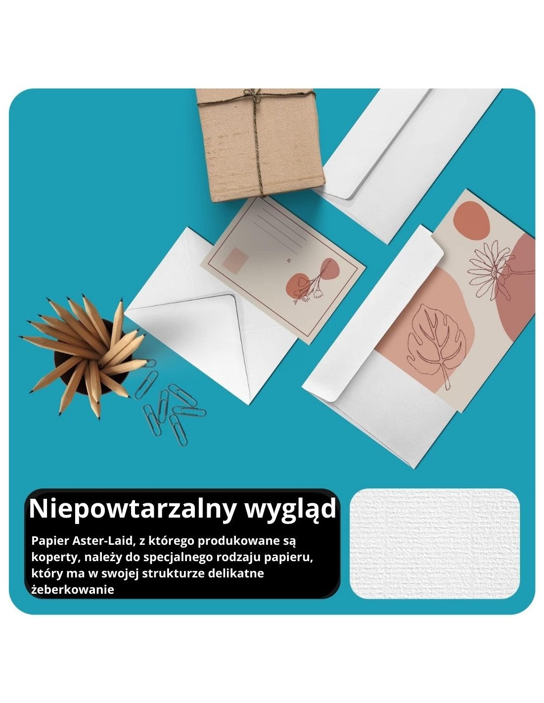 Koperta ozdobna fakturowana C5 HK Aster Laid Żeberkowana Ivory ecru 120g Koperta ozdobna fakturowana C5 HK Aster Laid Żeberkowana Ivory ecru 120g