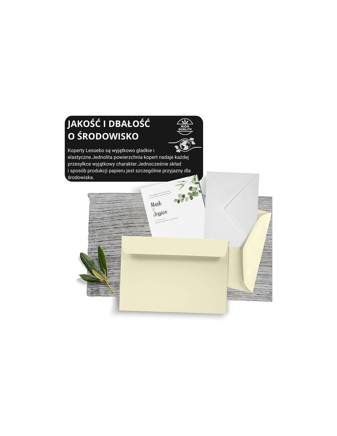 Busta decorativa liscia K2 12x19,5 NK Lessebo White bianca 100g