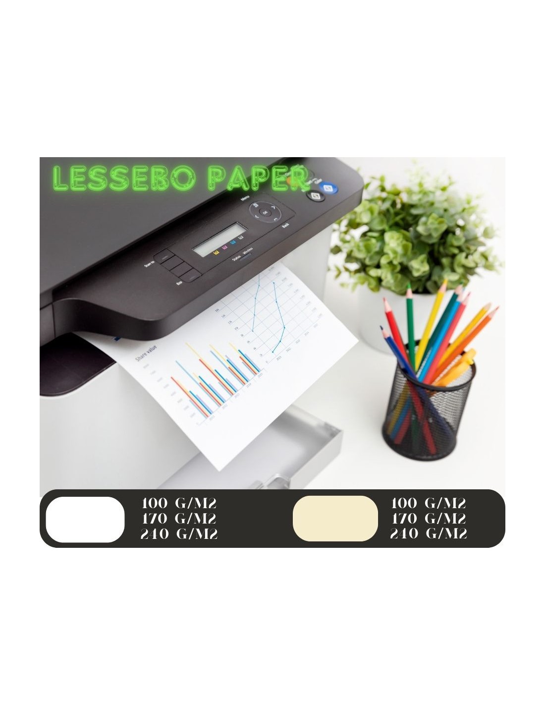 Papier ozdobny gładki Lessebo 100g Ivory ecru pak. 100A5