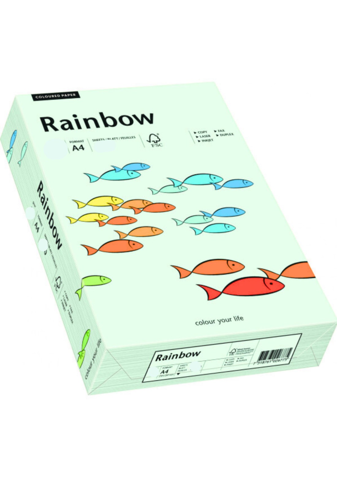 Papier Rainbow 80g R72 jasny zielony 500A4 Papier Rainbow 80g R72 jasny zielony 500A4