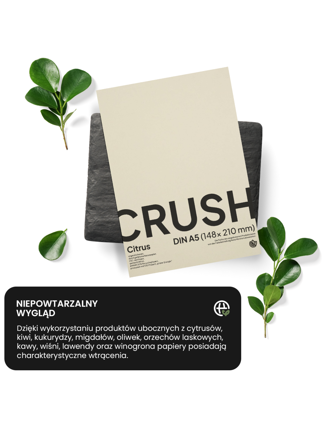 Papier Crush 250g Grape jasny beżowy pak. 10A5