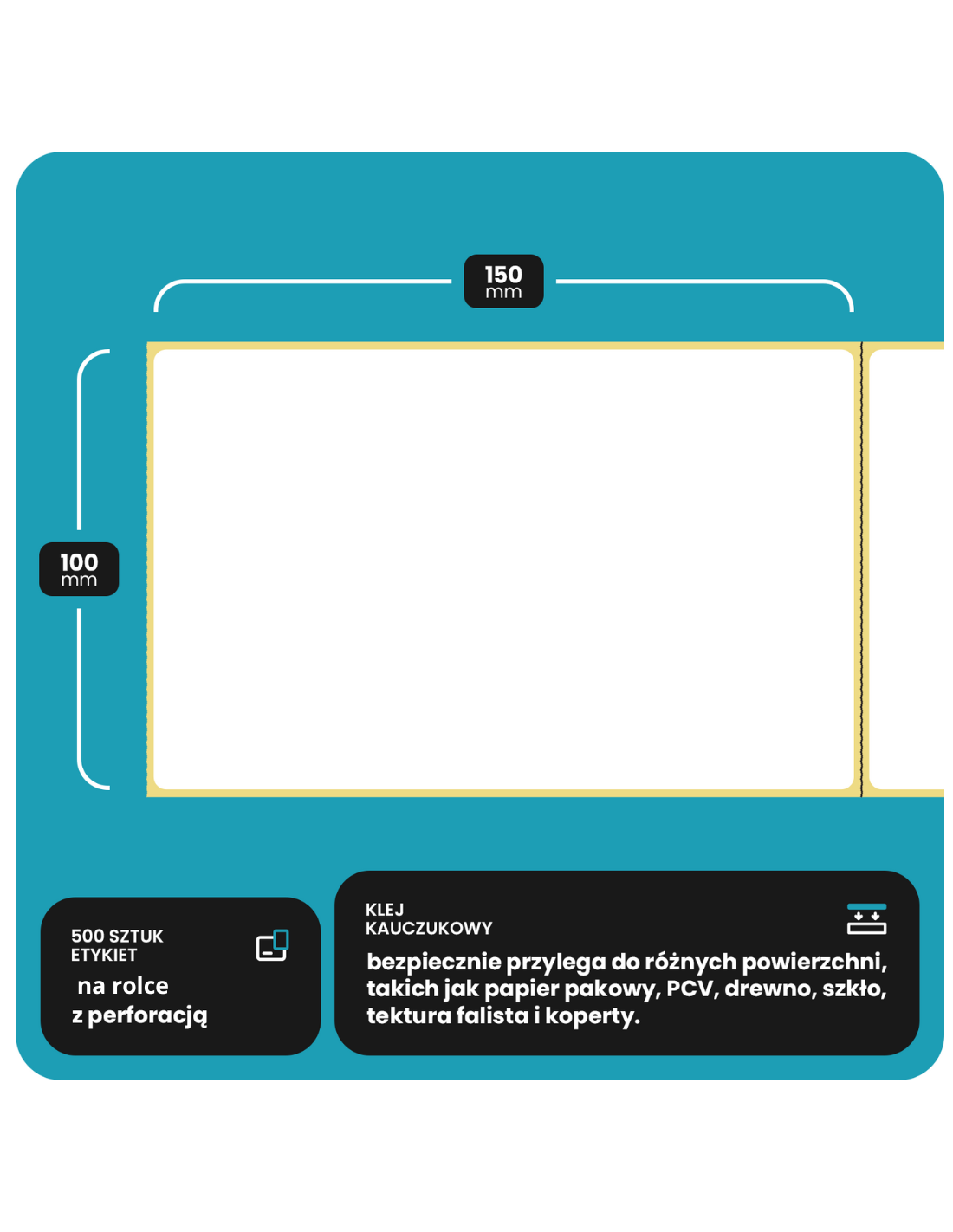 Etichette termiche con perforazione BASIC 100x150mm 500pz. Etichette termiche con perforazione BASIC 100x150mm 500pz.